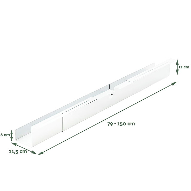 Kabelgoot BRASQ verstelbaar 75-150cm CT100 wit