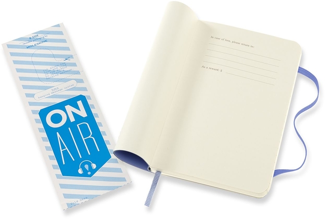 Notitieboek Moleskine pocket 90x140mm lijn soft cover hydrangea blue