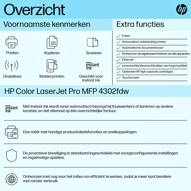 Multifunctional Laser printer HP Color LaserJet 4302fdw