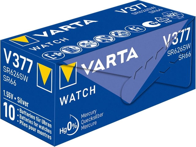 Batterij VARTA knoopcel 1x V377/SR66 zilver
