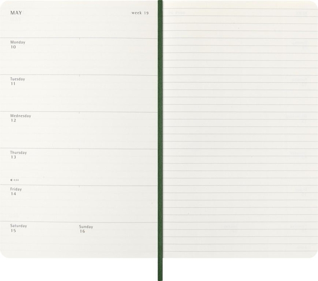 Agenda 2027 Moleskine 12M Planner Weekly 7dagen/1pagina large sc myrtle green