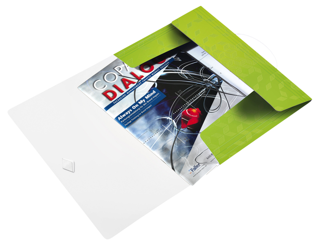 Elastomap Leitz WOW A4 3 kleppen PP groen