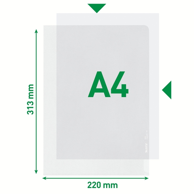 Insteekmap L-model Leitz Premium 0.13mm PP A4 transparant 100 stuks