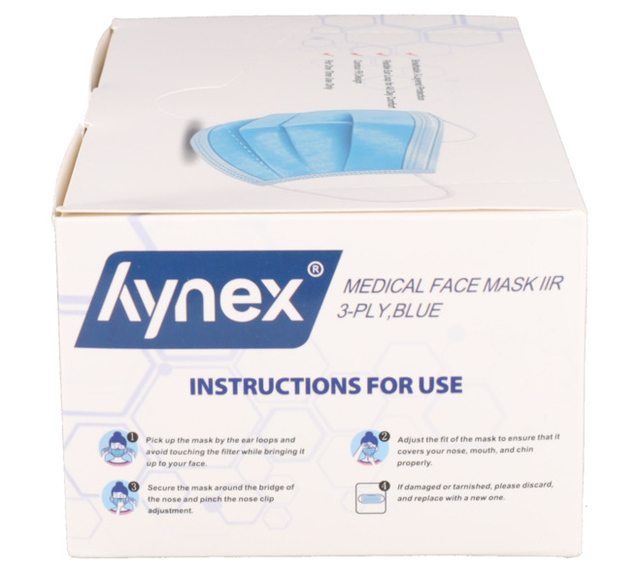 Mondmasker Hynex IIR 3-laags blauw 50 stuks