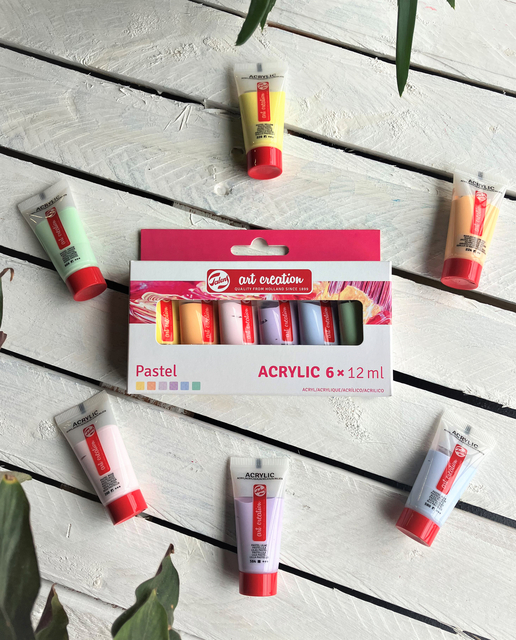 Acrylverf Talens Art Creation Pastel 12ml set à 6 kleuren