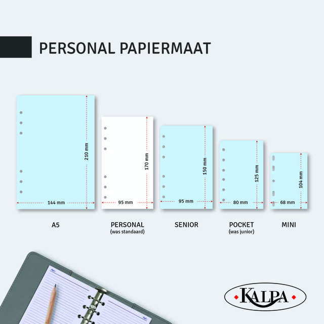 Organizer Kalpa Personal inclusief agenda 2026-2027 7dagen/2pagina's bloemenzee zwart