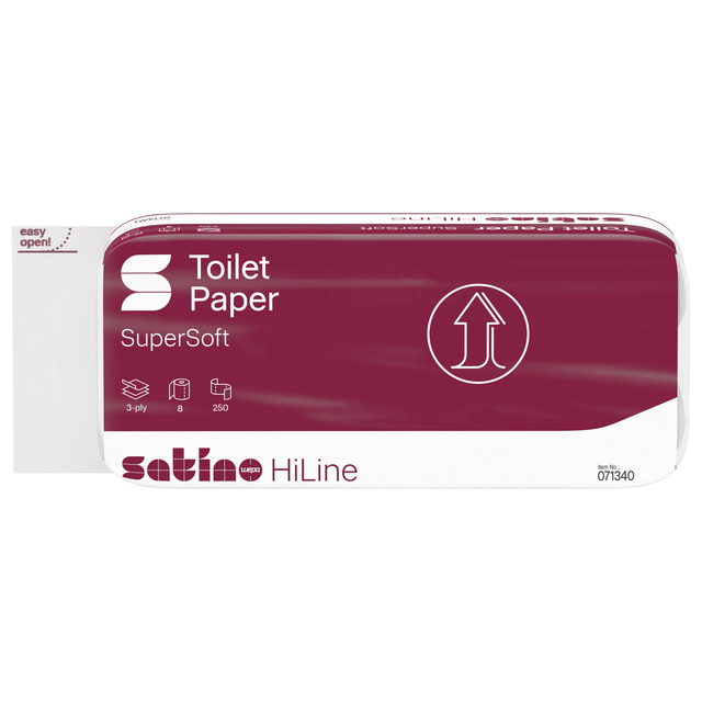 Toiletpapier Satino MT1 HiLine 3-laags 8x250 vel wit 071340