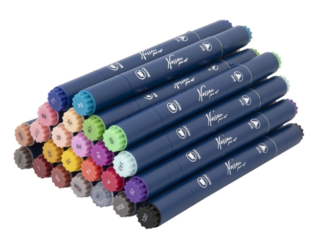 Alcoholmarkers Nassau Arts duopunt set à 24 kleuren