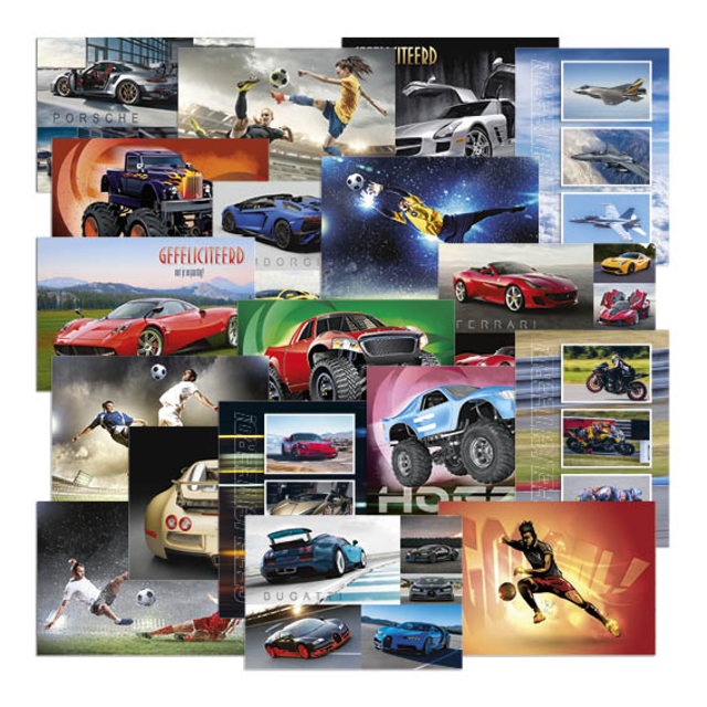 Beloningsposter-kaart De Stulp  thema voertuigen en sport  A4 assorti