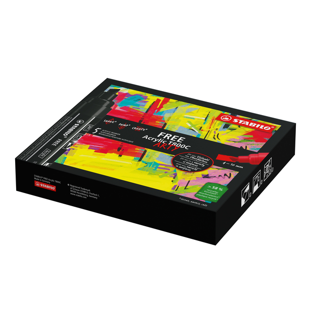 Acrylmarker STABILO  Free Acrylic T800C karmijnrood