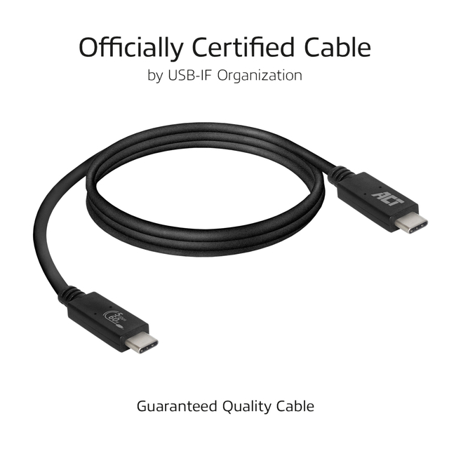 Kabel ACT USB 3.2 USB-C USB-IF gecertificeerd 1 meter