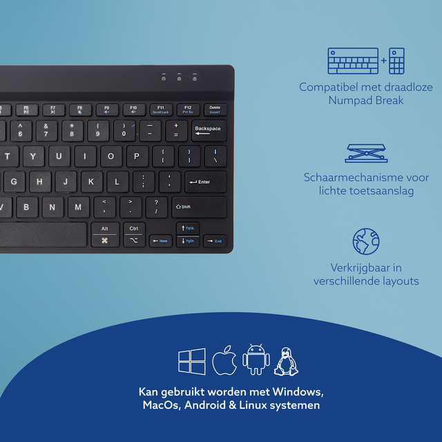 Toetsenbord R-Go Ergonomisch Compact Break QWERTY zwart