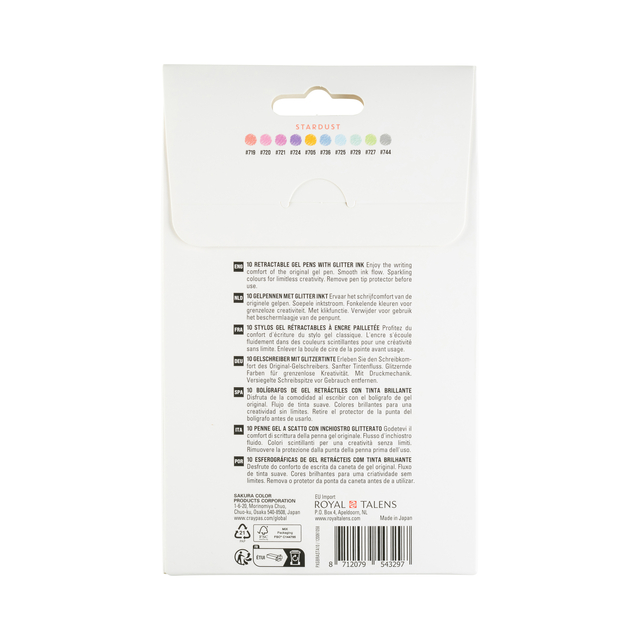 Gelschrijver Sakura Gelly Roll Stardust 08 klikfunctie assorti 10st