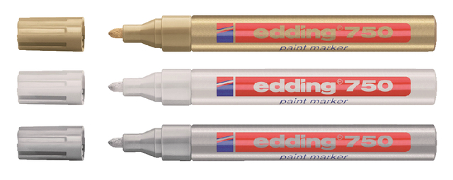 Paintmarker edding 750 op oliebasis 2-4mm wit