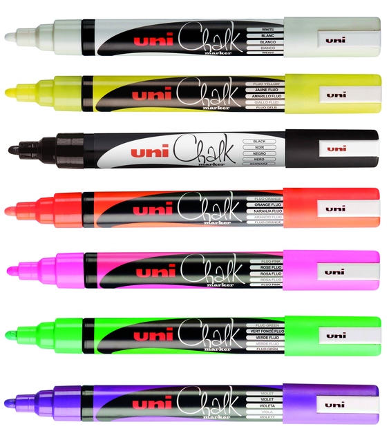 Krijtstift Uni-ball chalk rond 1.8-2.5mm fluor roze