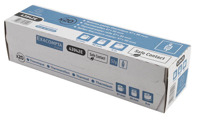Telrol Exacompta 57mmx9m kern Ø12mm SafeContact thermisch