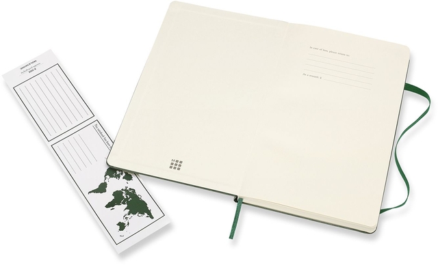 Notitieboek Moleskine large 130x210mm blanco hard cover myrtle green