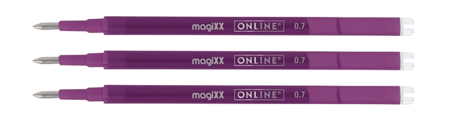 Gelschrijvervulling Online Magixx medium violet blister à 3 stuks