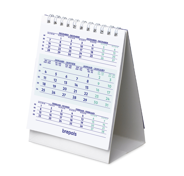 3-Maandsbureaukalender 2027 Brepols 10.5x13cm