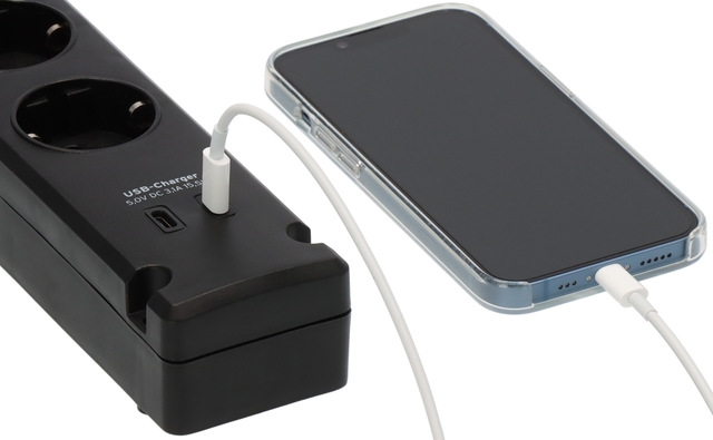 Stekkerdoos Brennenstuhl Bremounta 5vdig incl 2 USB C 3 meter zwart