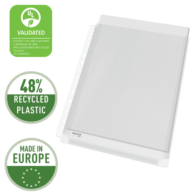 Harmonica showtas Leitz Premium met perforatiestrip 180µ PVC A4 5 stuks glashelder 5 stuks