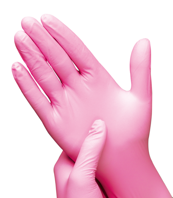 Handschoen Hynex nitril S roze 3.5gr 100 stuks