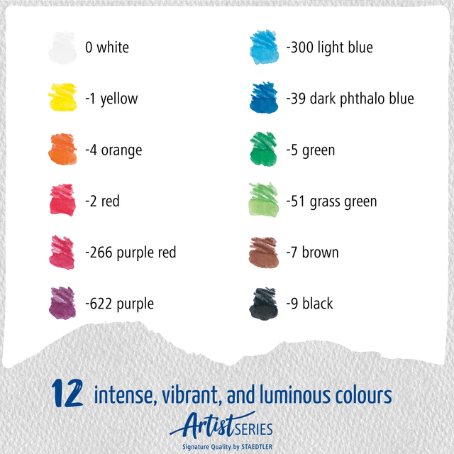 Aquarelpotlood Staedtler Mars Lumograph set à 12 kleuren