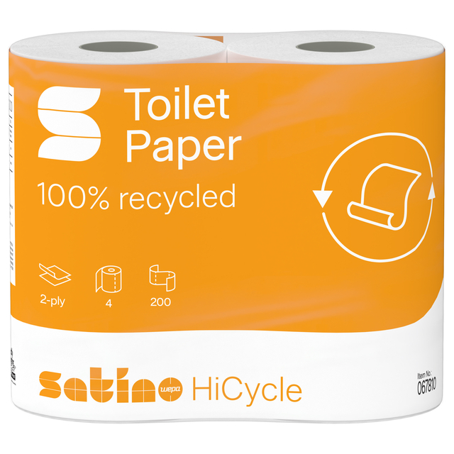 Toiletpapier Satino MT1 HiCycle 2-laags 4x200 vel wit 067810