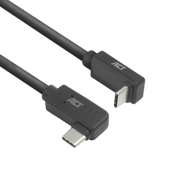 Kabel ACT USB-C hoek links/rechts USB-C hoek boven/beneden 10Gbps 1m