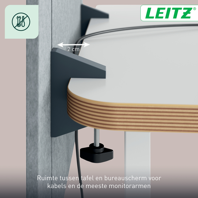 Bureauscherm Leitz in hoogte verstelbaar 70x60cm