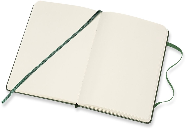 Notitieboek Moleskine pocket 90x140mm blanco hard cover myrtle green