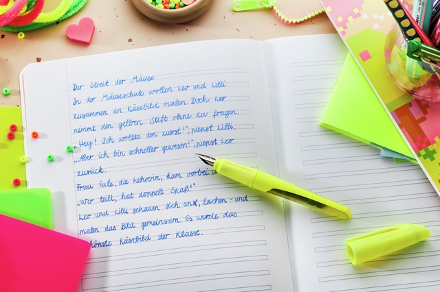 Vulpen STABILO Easybuddy medium neon geel blister à 1 stuk