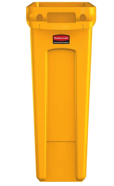 Afvalbak Rubbermaid Slim Jim Vented met luchtsleuven 87 liter geel