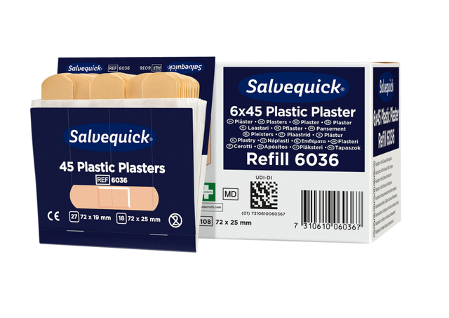 Pleisters Salvequick navulling plastic 6x 45 stuks