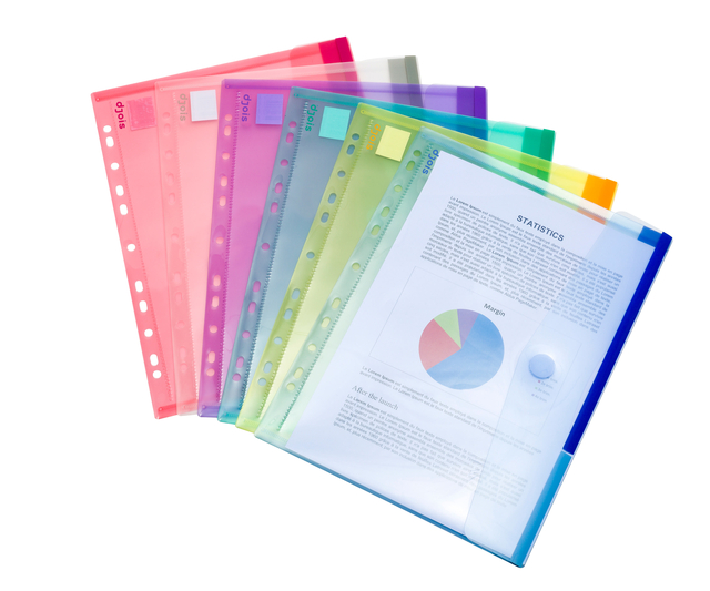 Enveloptas Djois Color Collection A4 horizontaal geperforeerd assorti