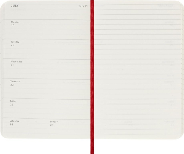 Agenda 2027 Moleskine 12M Planner Weekly 7dagen/1pagina pocket sc scarlet red