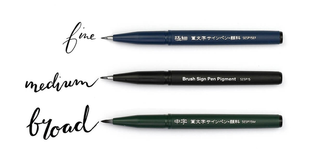Brushpen Pentel XSESP15 zwart blister à 3 stuks