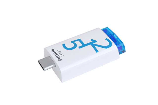 USB stick 3.2 Philips Click USB-C 512GB blauw