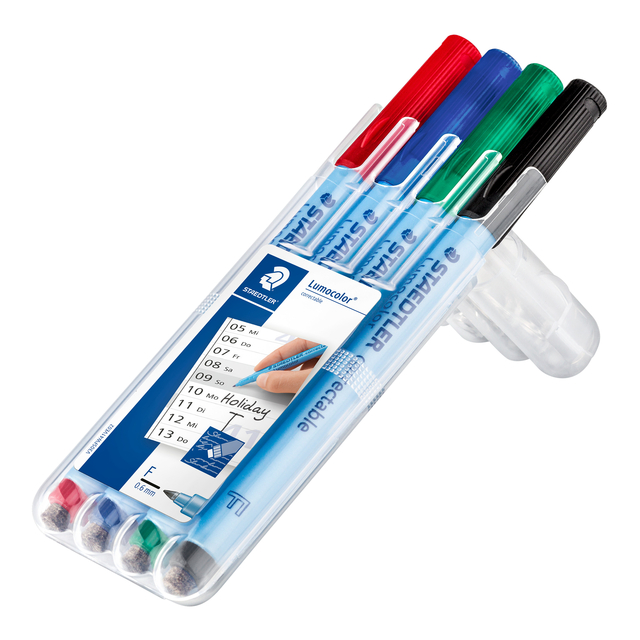 Viltstift Staedtler Lumocolor 305 non permanent correctable F ass 4st