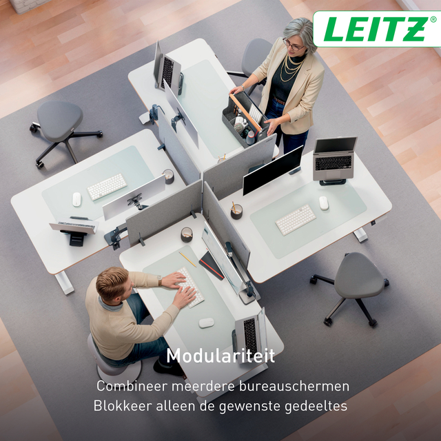 Bureauscherm Leitz in hoogte verstelbaar 70x80cm