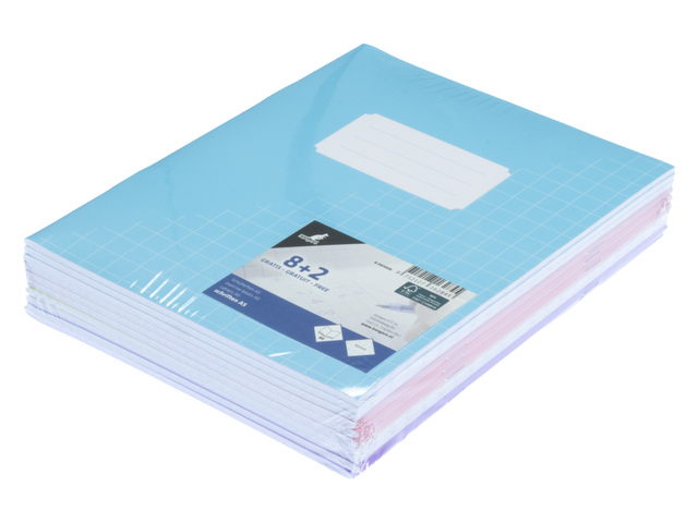 Schrift Kangaro A5 ruit 10mm 80 pagina's 60 gram assorti pastel 10st