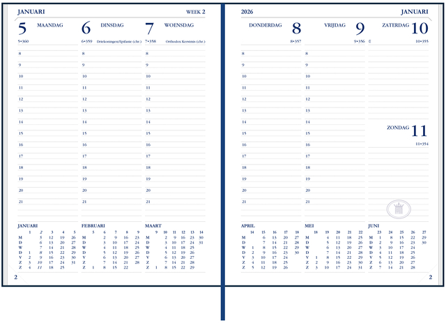 Agenda 2027 Ryam Weekplan Plus Mercury groot letter 7dagen/2pagina's zwart