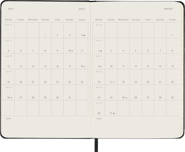 Agenda 2027 Moleskine 12M Planner Weekly 7dagen/2pagina's pocket hc black