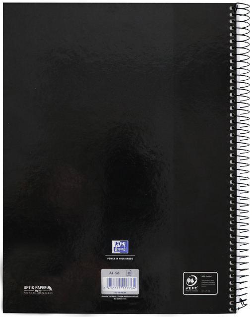 Notitieboek Oxford Classic Europeanbook A4+ 4-gaats ruit 160 pagina's zwart