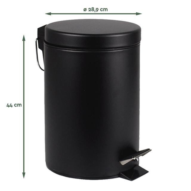 Pedaalemmer BRASQ 20 liter zwart