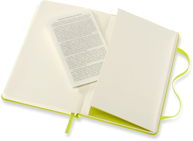 Notitieboek Moleskine pocket 90x140mm blanco hard cover lemon green