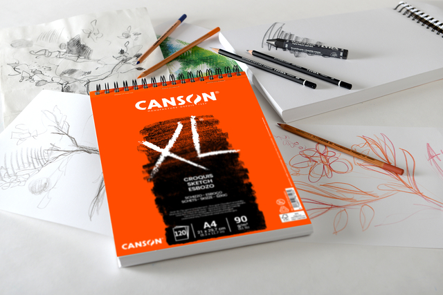 Schetspapier Canson XL Sketch 120vel 90gr A4 ivoorwit