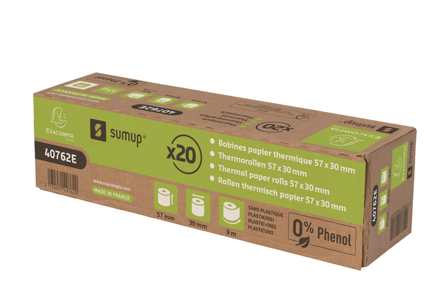 Telrol Exacompta 57mmx9m, kern Ø12mm SumUp thermisch fenolvrij