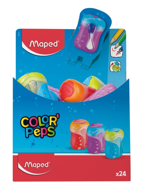 Puntenslijper Maped Color'Peps 2gaats display á 24 stuks assorti