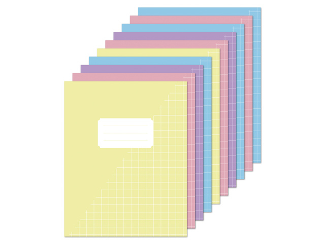 Schrift Kangaro A5 ruit 10mm 80 pagina's 60 gram assorti pastel 10st